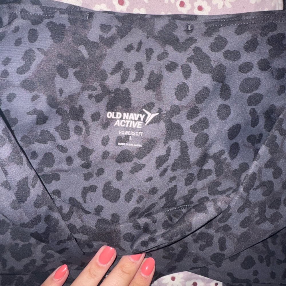 Old Navy Active Powersoft Leggings - Black Leopard Print